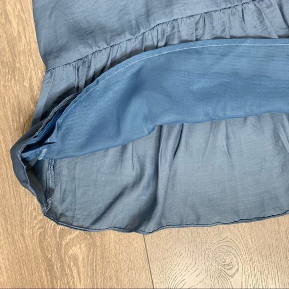 Anthropologie dRA Sham Top Slate Blue Camisole Peplum Racer back Crepe Size XS - Picture 8 of 13